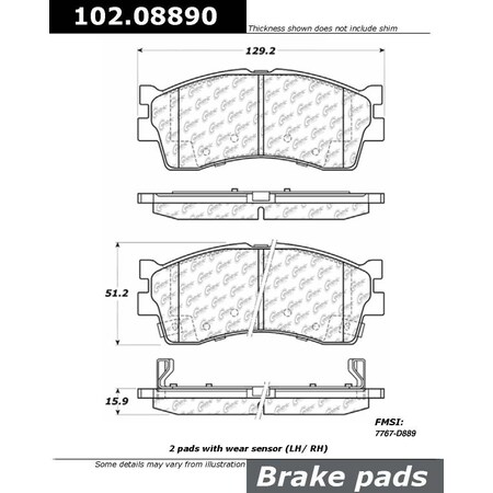 Centric Parts CTEK Brake Pads, 102.08890 102.08890